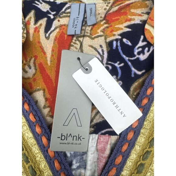 Anthropologie Bl^nk London Colorful Embroidered Long Sleeve Blouse Top Sz S NEW - Picture 8 of 10